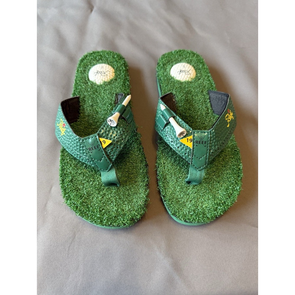 Woman 6 REEF MULLIGAN Golf Flip Flops Turf Grass Tee Holder Bottle Opener